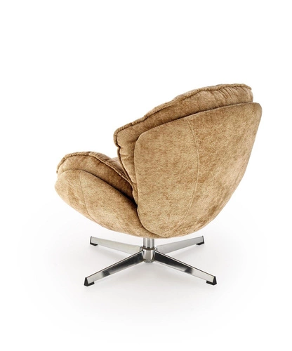 Relaxační křeslo Offred hořčicové do obýváku moderní s podnožkou látka Intesi