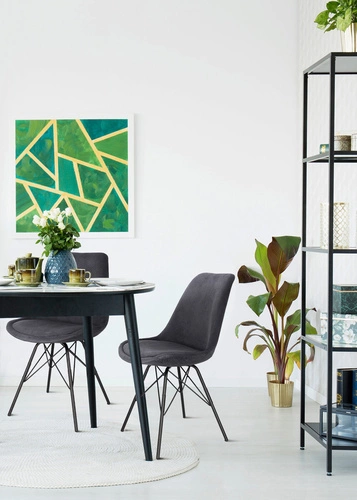 Čalouněná jídelní židle Eris moderní antracitový manšestr na černých nohách Actona