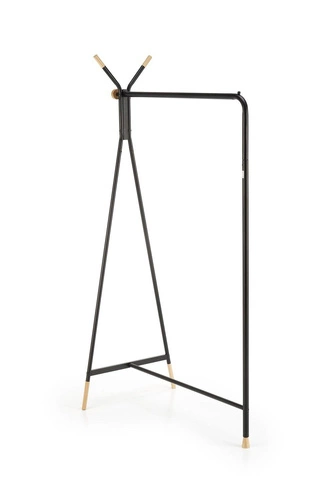 Velo černý loftový stojanový věšák do předsíně kovovo-dřevěný na bundy Intesi