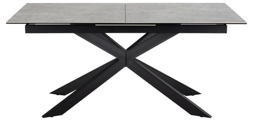 Rozkládací jídelní stůl Irwine Actona šedá keramická deska černé nohy moderní 168–210x90 cm