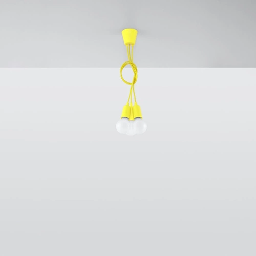 Závěsné svítidlo Diego žluté, nastavitelné, 3-bodové, do obýváku, kuchyně nebo nad ostrůvek