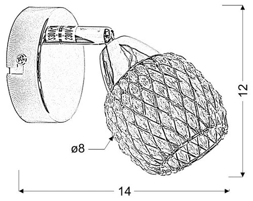 Nástěnné svítidlo glamour Clear fialové sklo nastavitelné do ložnice a obýváku CANDELLUX