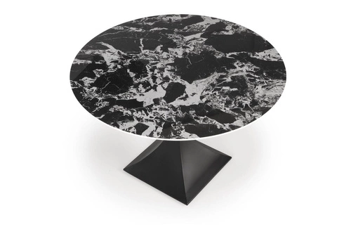Jídelní kulatý stůl Gives černý mramor 120 cm moderní na jedné noze Intesi
