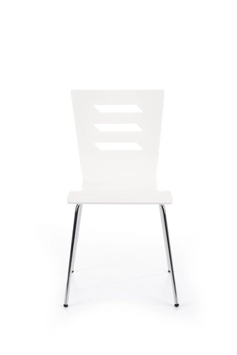 Jídelní židle Intesi Lui bílá skandinávská z překližky na chromovaných nohách