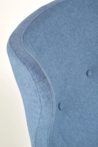 Křeslo ušák Damar modré do obýváku skandinávské čalouněné s dřevěnými nohami Intesi