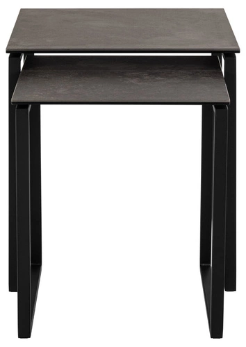 Sada 2 čtvercových konferenčních stolků Katrine Fairbanks černý mramor loft glamour do obýváku