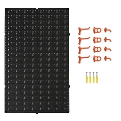 Intesi moderní černý nástěnný věšák na nářadí do garáže a dílny 16 dílů