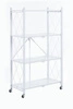 Kovový regál na kolečkách Lema bílý loftový do ložnice, šatny a předsíně Intesi