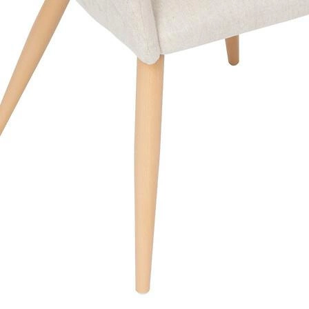 Čalouněná jídelní židle Marlo Atmosphera béžová s područkami ve skandinávském stylu do jídelny a obýváku