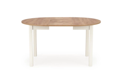 Rozkládací kulatý stůl Nigo Intesi dub přírodní a bílý do jídelny nebo kuchyně 102–142 cm
