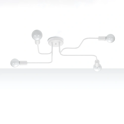 Moderní bílý stropní lustr VECTOR 4 do obýváku a jídelny loftový čtyřbodový