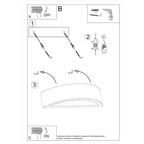 Nástěnné svítidlo ATENA šedý beton moderní do obýváku a ložnice Sollux