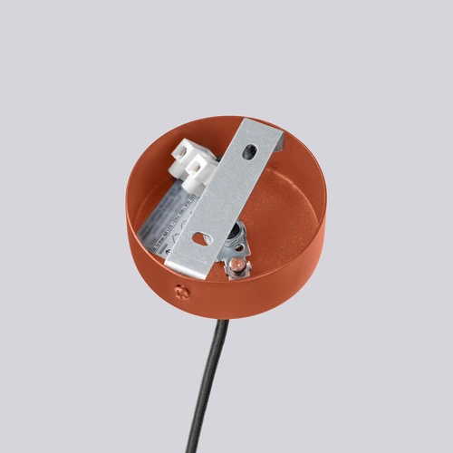 Moderní lustr HALO 6 okrově červený do obýváku a jídelny hliník 64 cm