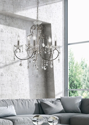 Závěsná lampa Aurora 5*40W E14 chrom