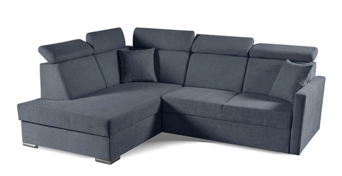 Rohová rozkládací pohovka Mils XL levá moderní do obýváku šedá modrá