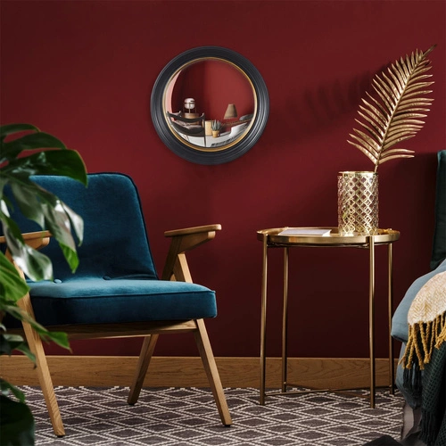 Zvětšovací zrcadlo Oko kulaté černé loftové do předsíně a ložnice Intesi