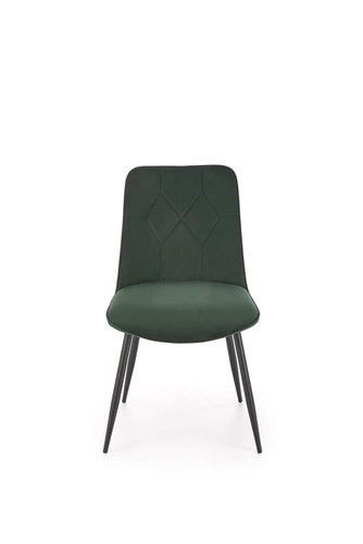 Čalouněná sametová židle Myanna Intesi zelená moderní do jídelny a obýváku s opěrkou