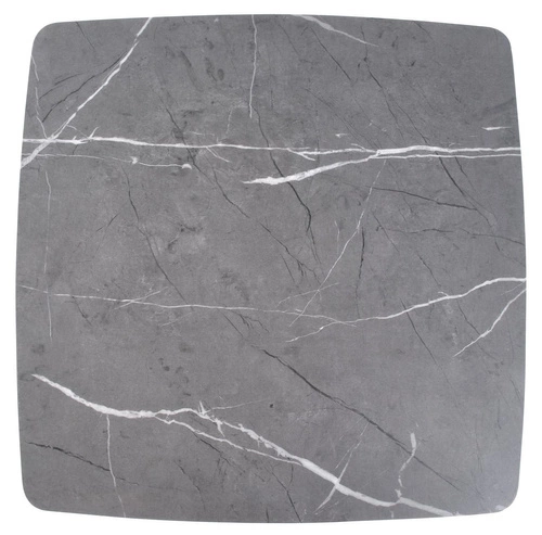 Konferenční stolek Farra čtvercový šedý mramor moderní do obýváku na černé konstrukci