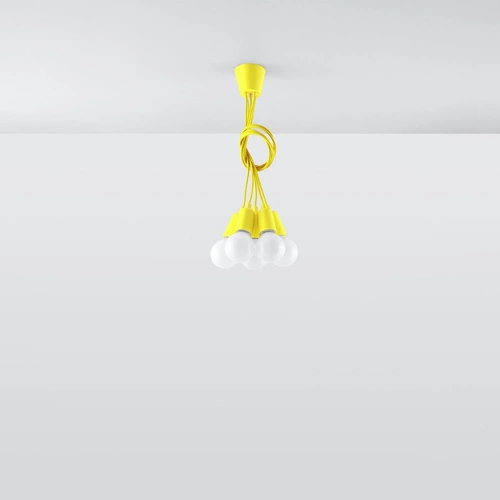 Závěsné svítidlo DIEGO 5 žluté moderní nastavitelné do obýváku, kuchyně nebo jídelny