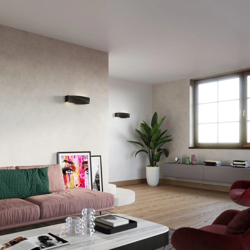 Nástěnné svítidlo Sigma Sollux černé moderní do obýváku a ložnice z keramiky 42 cm