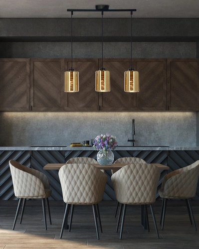 Závěsná lampa Cox 3x60W E27 zlatá