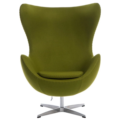 Otočná houpací křeslo ušák Egg D2.DESIGN zelený kašmír moderní do obýváku