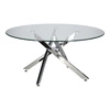 Konferenční stolek Amber 90 cm kulatý skleněný chrom moderní glamour do obýváku Intesi