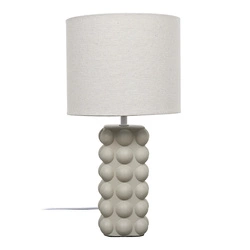 Noční lampička do ložnice Ramil keramická béžová moderní s textilním stínidlem Intesi 40 cm