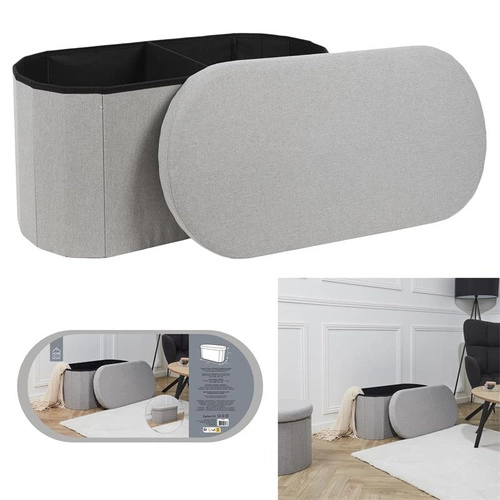 Čalouněná lavice Olaf šedá se skládacím úložným prostorem do předsíně a ložnice Intesi