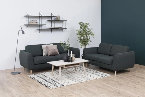 Konferenční stolek dřevěný Century bělený dub obdélníkový s policí skandinávský do obýváku Actona