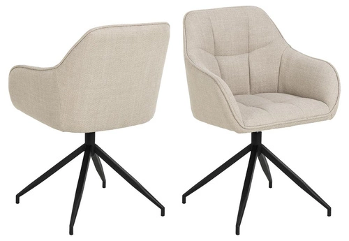 Otočená čalouněná židle Brenda s područkami béžová do jídelny a obýváku Actona