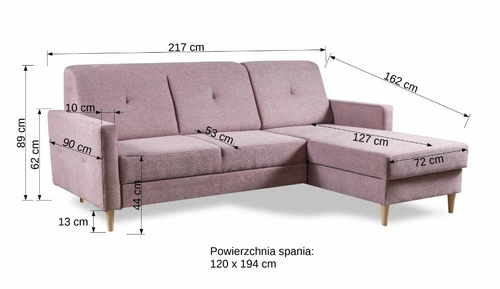 Modulární modrý rohový gauč Scandi ve skandinávském stylu s rozkladem a úložným prostorem do obýváku