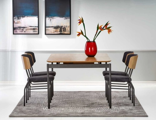 Rozkládací jídelní stůl Smart dub přírodní černé nohy moderní loft 170–250 cm