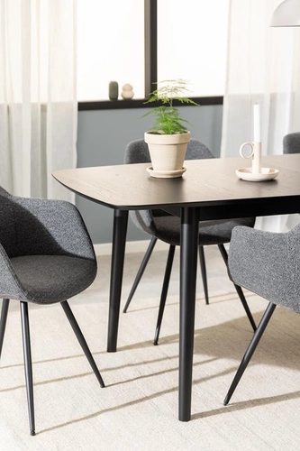 Rozkládací jídelní stůl Montreux moderní černý dubová dýha 180–219x90 cm Actona