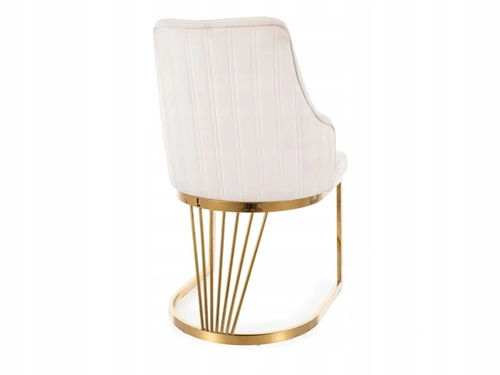 Židle Shively béžová sametová s područkami do jídelny ve stylu glamour