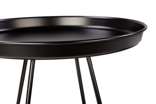 Kulatý černý kovový konferenční stolek ROD M moderní do obýváku NORDIFRA 43 cm