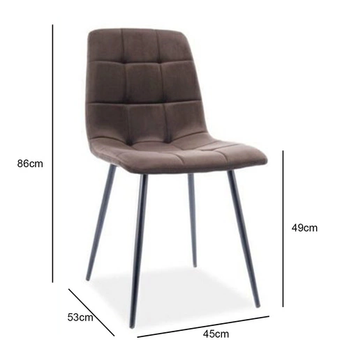 Židle Mello Velvet - hnědá Bluvel 48