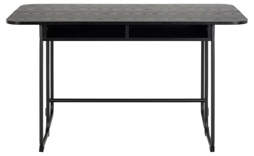 Rozkládací jídelní stůl Darlington černý industriální s policemi Actona 140 cm