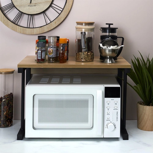 Intesi moderní závěsná kuchyňská police nad mikrovlnku černá MDF 54 cm