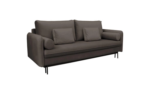 Rozkládací pohovka s úložným prostorem Diana, 3místná, skandinávský styl, hnědá, do obýváku