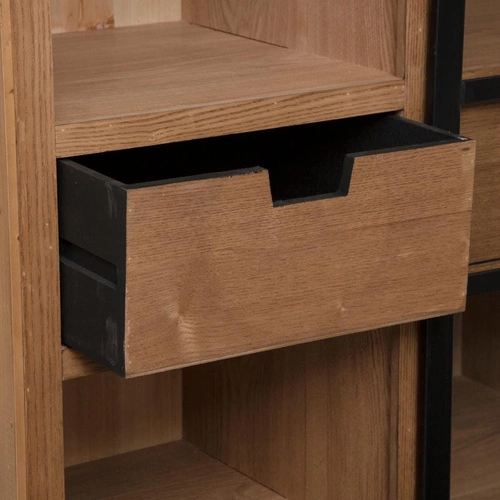 Industriální knihovna se sklem Danik jedle Atmosphera do obýváku a pracovny 150 cm