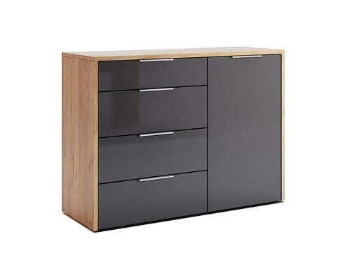 Komoda se zásuvkami Lana 120 cm dub craft šedý moderní do obýváku Intesi