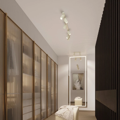 Stropní svítidlo KARBON 40 béžové minimalistické do obýváku a ložnice hliník glamour