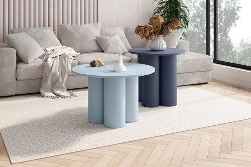 Konferenční stolek Cape kulatý 80 cm moderní béžový do obývacího pokoje