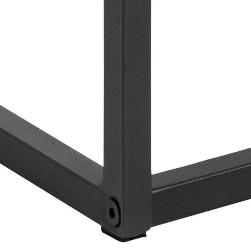 Noční stolek Actona Randolf černý s push-to-open, 40 cm, industriální styl, elegantní skleněná deska