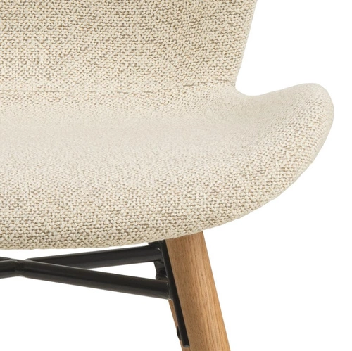 Jídelní a obývací židle Batilda skandinávská, čalouněná krémová, dubová Actona