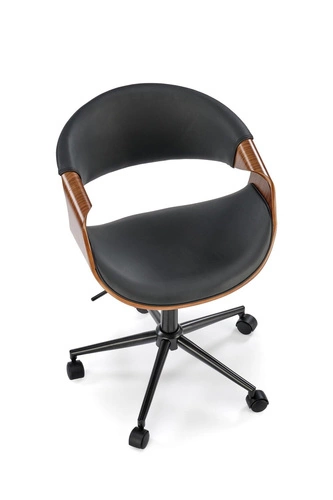 Ergonomická kancelářská židle Nadi černá ořechová otočná s područkami do kanceláře