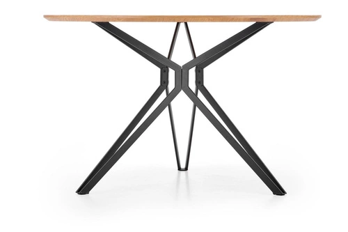 Jídelní kulatý stůl 120 cm Class dub zlatý černý moderní loftový Intesi