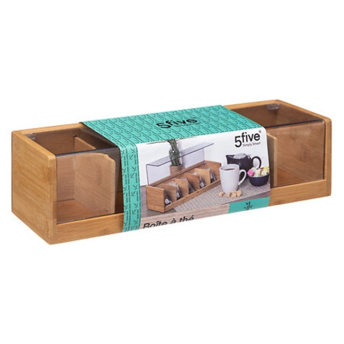 Krabička na čaj s 5 přesk.bambusovými osmičkami