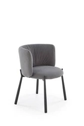 Čalouněná sametová židle Itzal šedá s područkami do jídelny a obývacího pokoje moderní